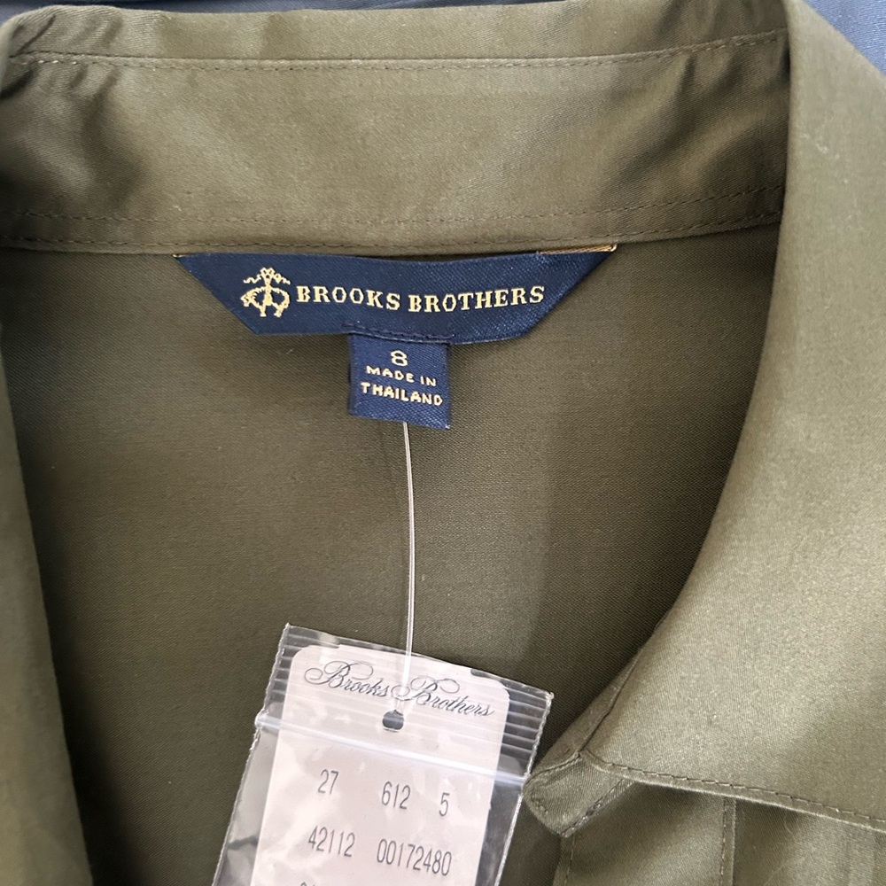 Brooks Brothers Olive Shirt Dress NWT - Picture 2 of 5